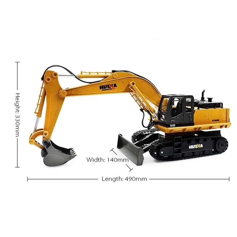 Huina RC Excavator 2.4Ghz 1:16 RC Truck Car Remote Control Excavator Construction Vehicle RTR Model Toys for Kids Christmas Gift