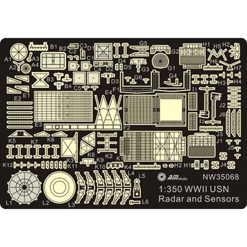 

AM-WORKS NW35068 1/350 WWII USN Shipborne Radar Set (With Bases) - Upgrade Detail Set