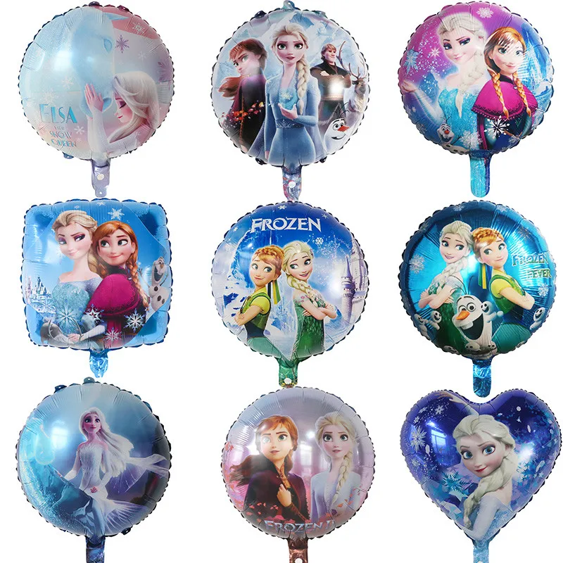 50Pcs 18inch Disney Princess Foil Helium Balloons Elsa Birthday Party Baby Shower Decoration Kids Inflatable Toy Air Globos