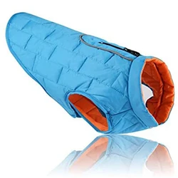 Warm Winter Dog Jacket Reversible Waterproof Dog Coat for Cold Weather Water-Resistant Pet Vest with Reflective Trim Dog Clothes
