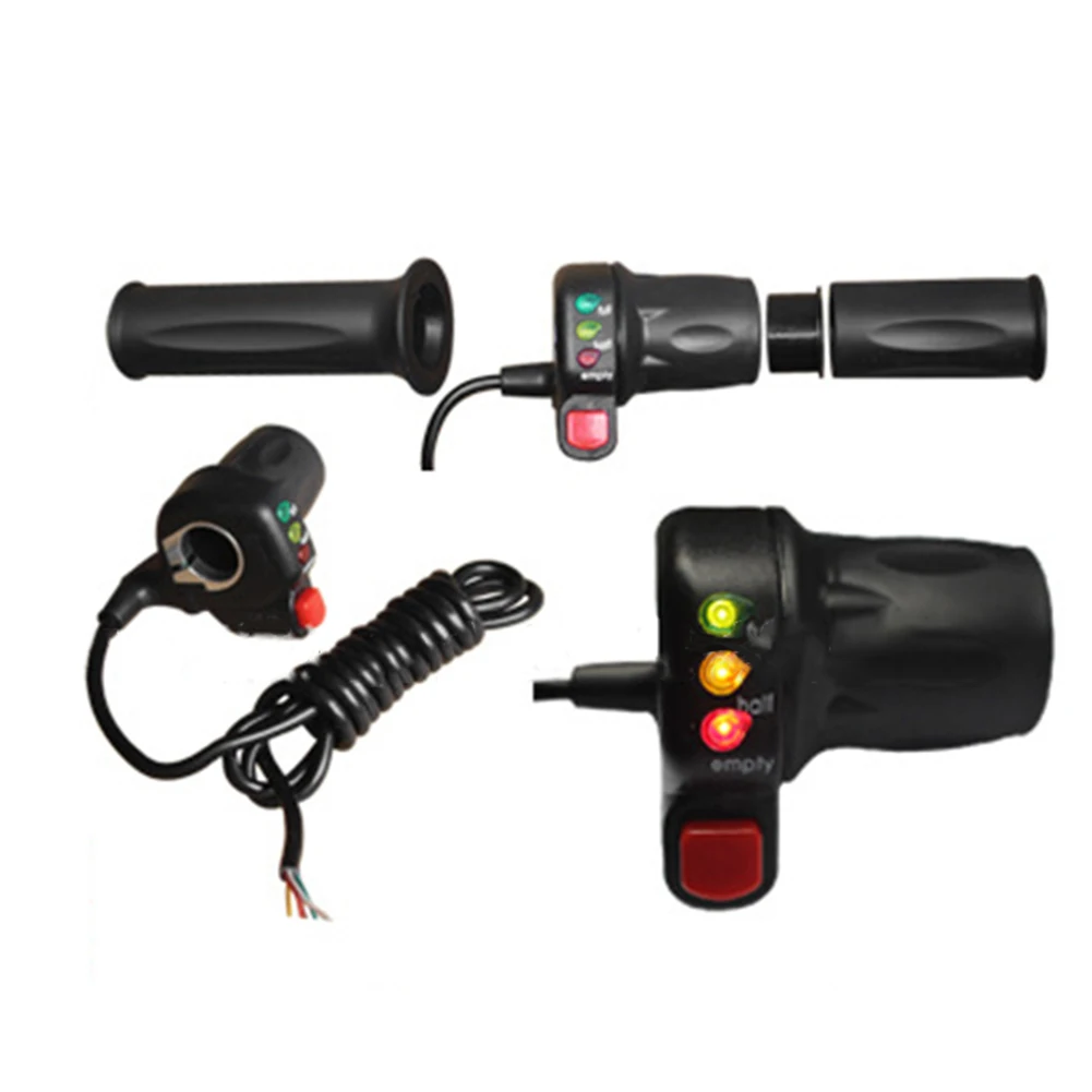 24/36/48V Electric Bike Speed Control Handlebar Throttle Universal Split Type Anti Slip Rubber Handle Cycling Handlebar