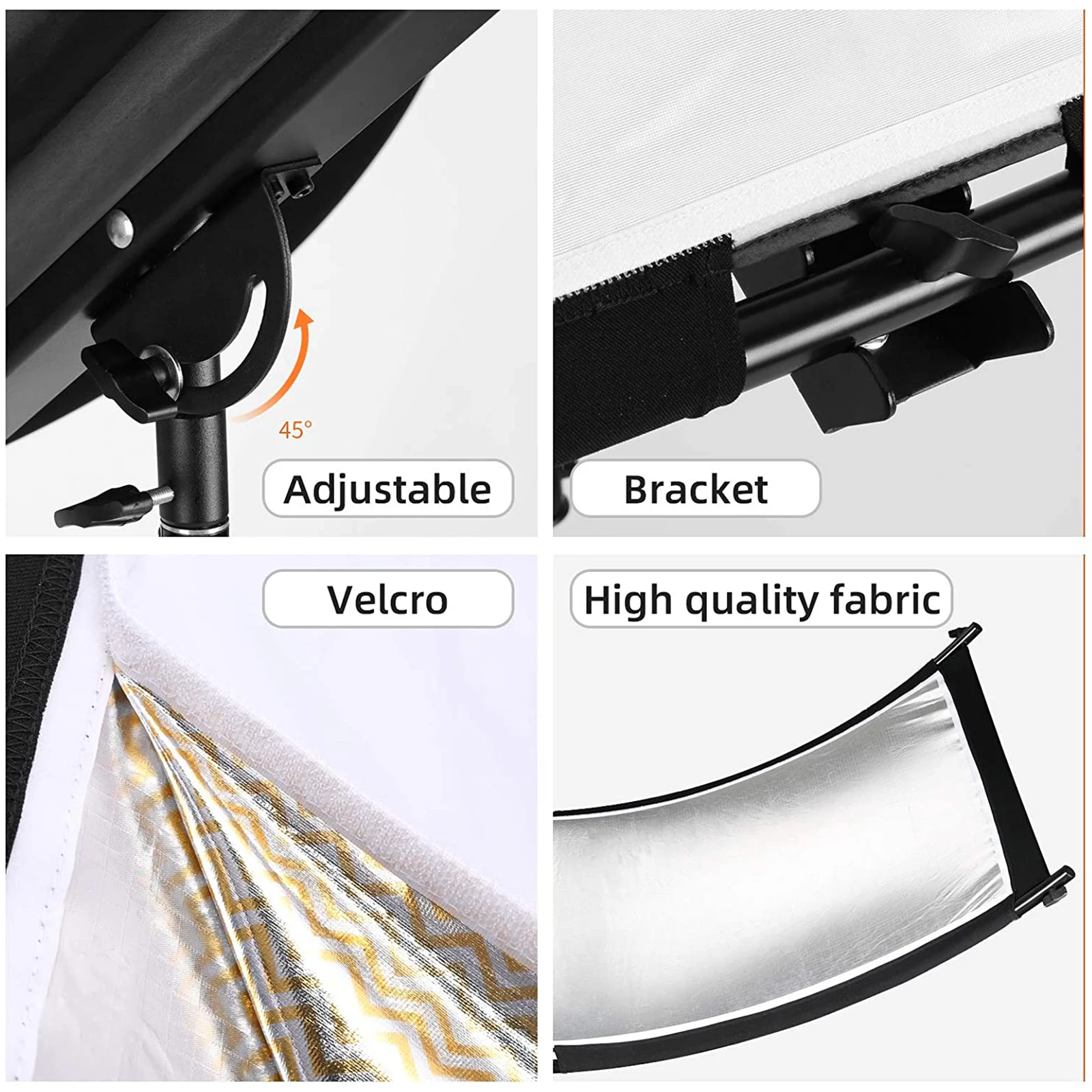 U-type 160*55cm 4 In 1 Reflector Collapsible Photography Light reflective screen for Studio Multi Photo Disc Diffuers acessorio
