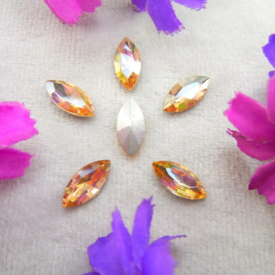 Glaskristalle in 8 Größen und Farben, Navette-, Pferdeaugen- und Marquise-Form, zum Aufkleben, für Handarbeiten, Nagelkunst, Handyhüllen, DIY – Detail 5