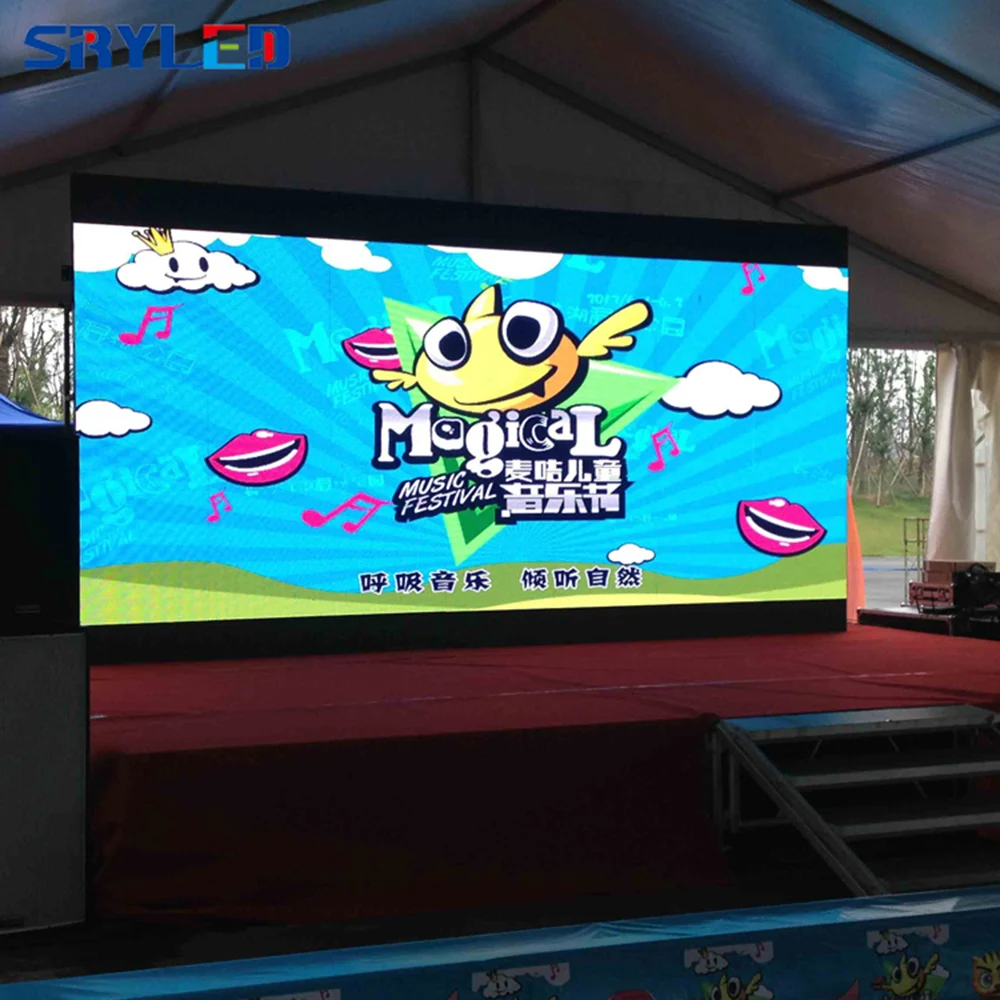 SRYLED 3x2m Outdoor P4.81 Portable Led Display Screen Events Stage Backgound Video Processor Flight Case Hanging Bar Led Panel