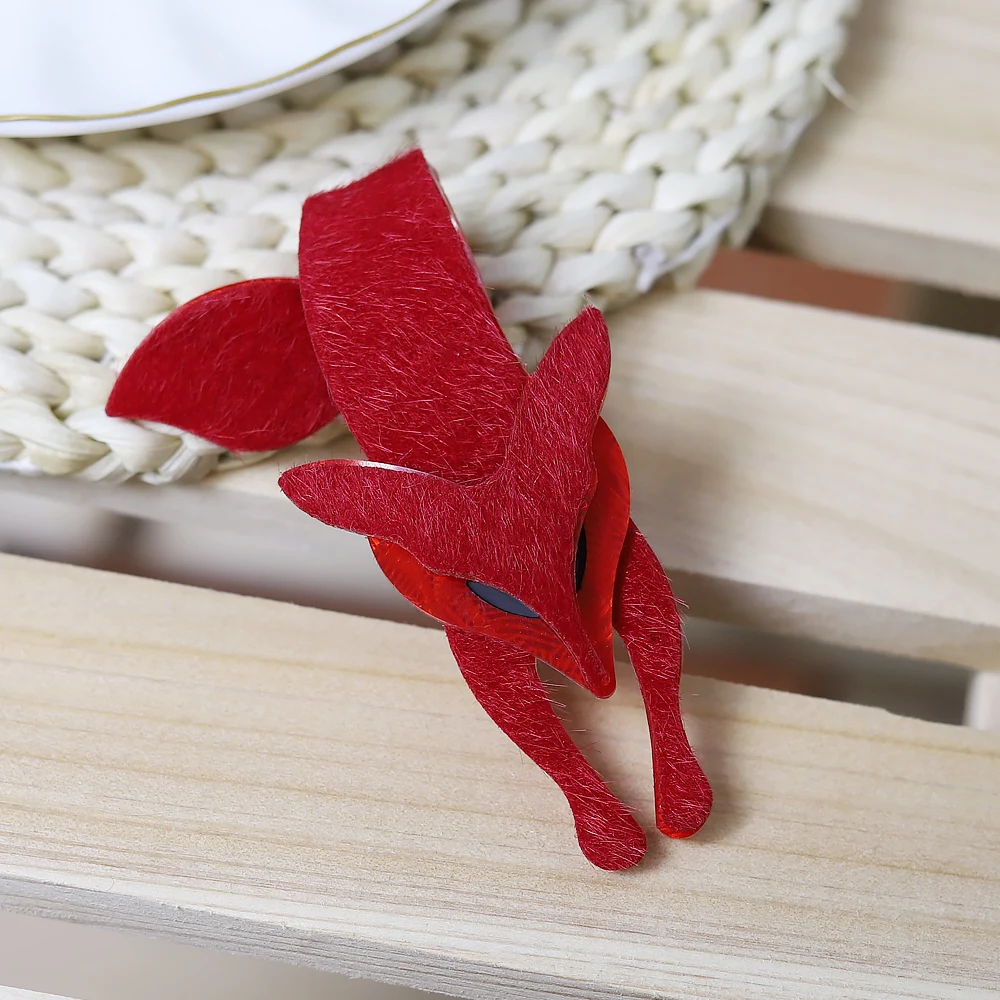 1pc original design, handcrafted brooch with acrylic multilayer three-dimensional animal fox imagery, being the optimal choice f
