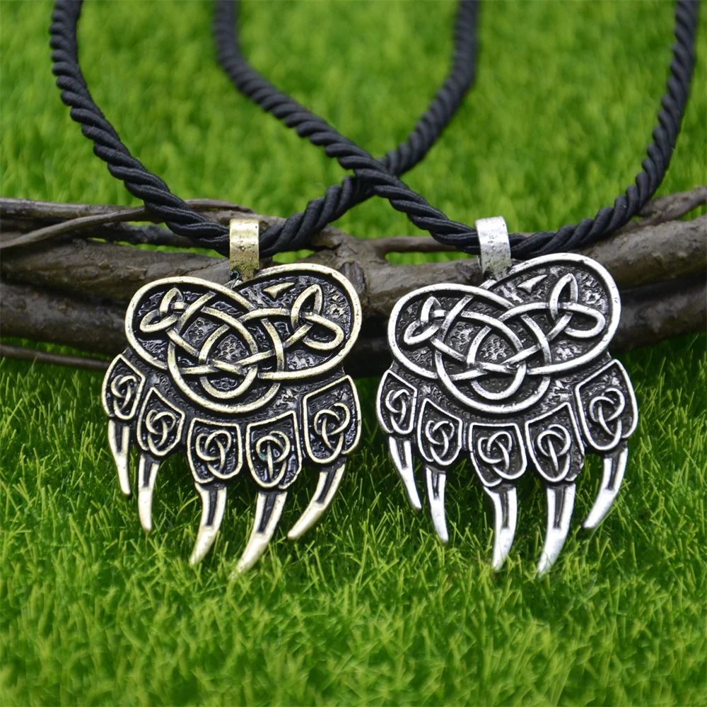 Ancient Slavic God Veles Amulet Talisman Bear Paw Pendant Male Necklace