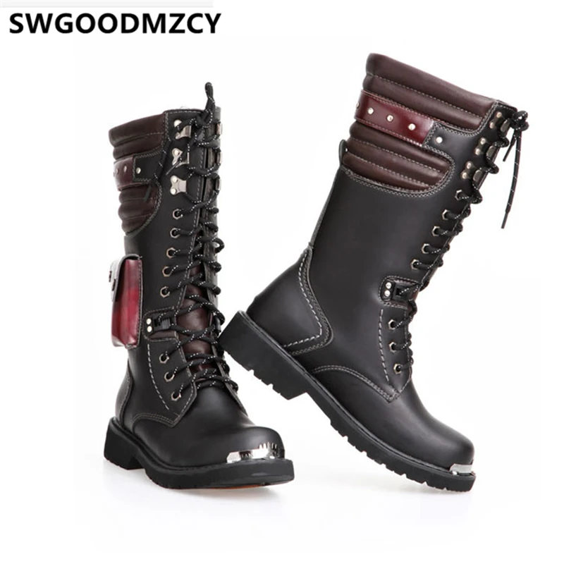 Leather Boots Men Riding Boots Cowboy Boots Mens Luxury Shoes New Rock Designer Shoes Men High Quality Zapatillas Mujer Casual