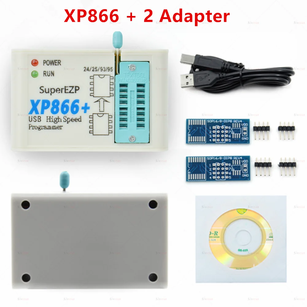 XP866 USB SPI Programmer +2 Standard Adapter Support 24 25 93 95 EEPROM Flash Bios Newest of EZP2019 EZP2023 Faster Speed