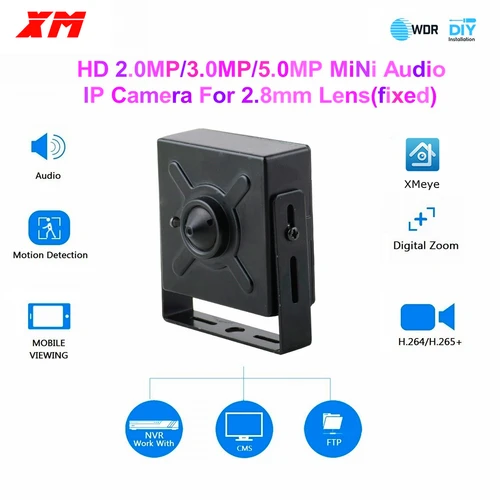 Cámara IP de Audio POE de 5MP, 4MP, 3MP, H.265, Mini cámara IP CCTV de 2,8mm para sistema POE NVR, vigilancia de seguridad interior para el hogar