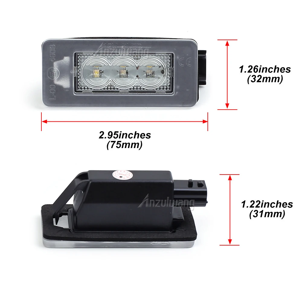 2Pcs Canbus LED License Number Plate Light Lamp For Nissan Serena C27 Altima Suzuki Landy Dacia Duster 265108990E