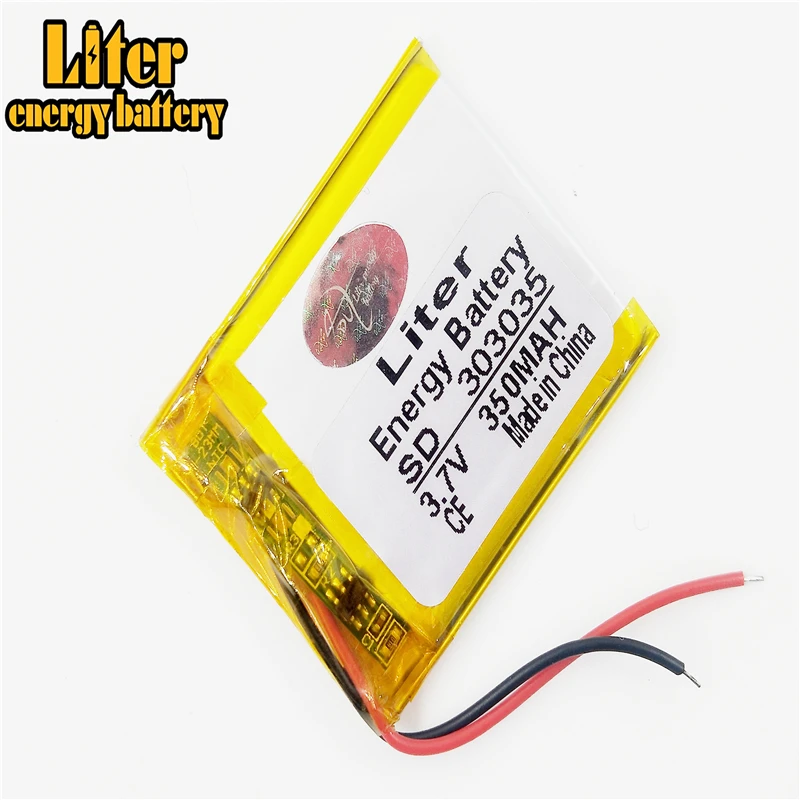 303035 3.7V 350mAh Ai Polimeri di Litio Li-Po Batteria Ricaricabile agli ioni di li Per Mp3 MP4 MP5 GPS DVD auricolare Bluetooth