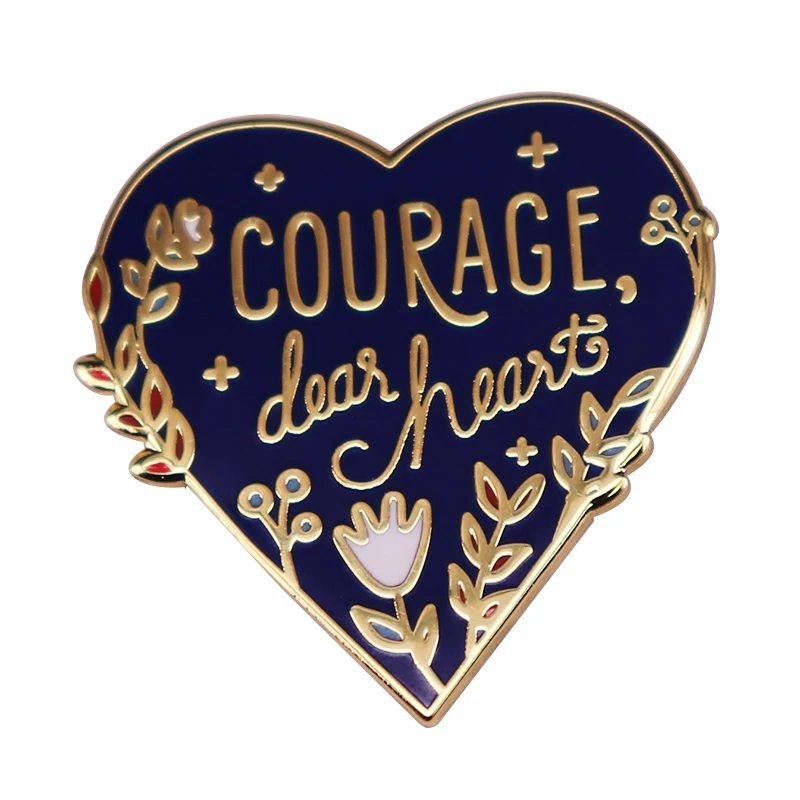 Courage Heart Pin Brave Love Self-care Motivation Achievement  brooch Valentine's Day gift