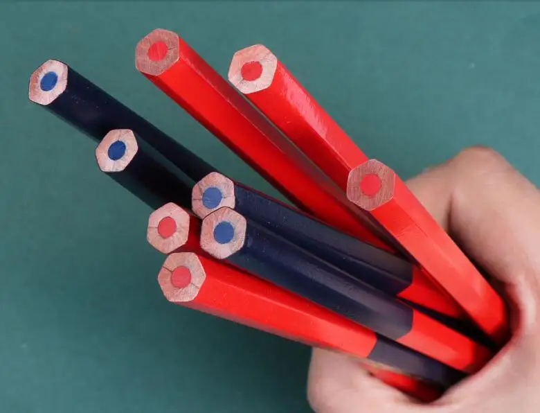 Red And Blue Double Ended Carpenter Checking Pencil 5mm Core Extra Thick