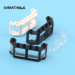 Smartable Train Cockpit 2x6x2 with Glass Building Block MOC Train Parts Toy For Control Cabin  Compatible City 17454 2pcs/lot