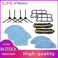 For Ilife V7S Robot Vacuum Cleaner Parts Roller Brush Side Brush Coth Mop  HEPA Filter Ilife V7S Pro V7s V7s Plus V7 Accessories