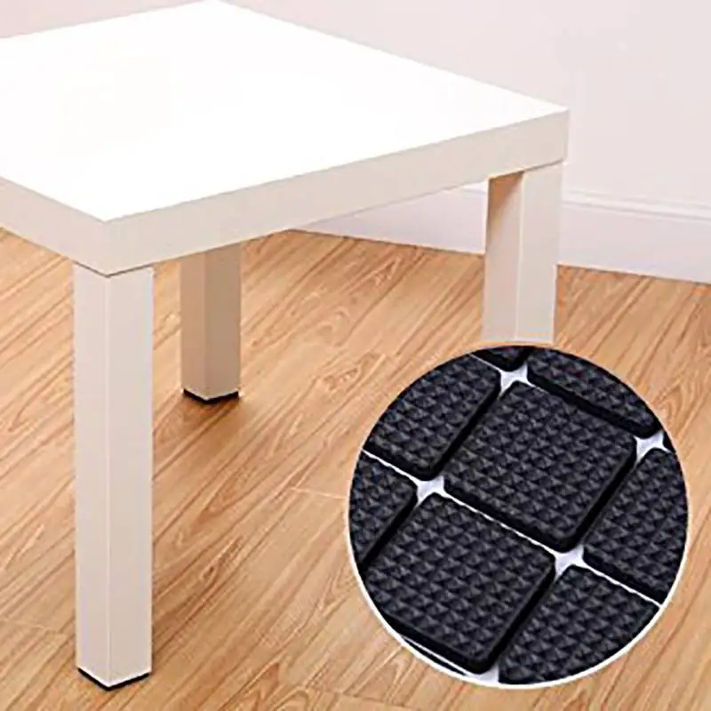 Silicone Chair Leg Floor Protectors for Hardwood Floor Furniture Slider Anti-Slip Square Cap Covers to Reduce Noise and Scratch