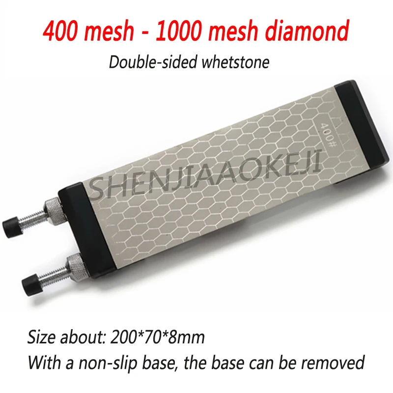 

1PC Grindstone Cutting Belt Double-sided Whetstone Diamond 400 Mesh / 1000 Mesh Sharpener Detachable Base Abrasive Block