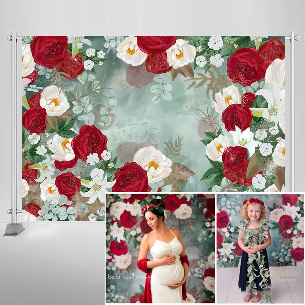 Винтажный цветочный фон для фотосъемки новорожденных девочек на день рождения, художественный портретный фон, детский профессиональный реквизит для фотостудии