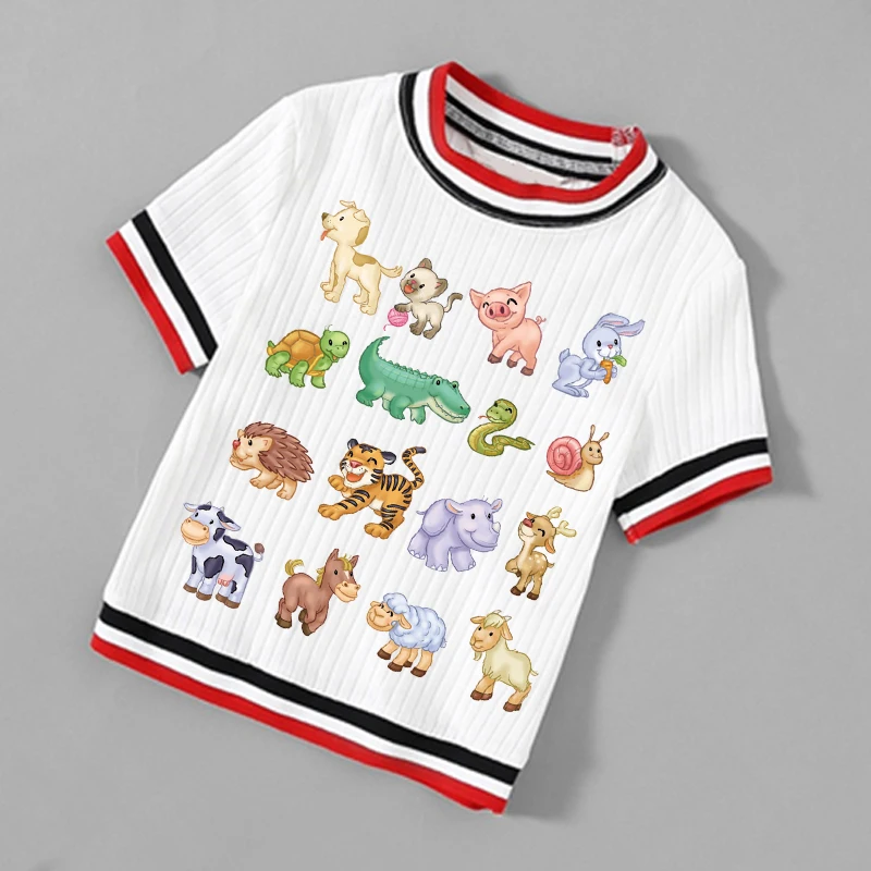 The new Cartoon Animal patch Crocodile Snake toppe termiche per bambini vestiti lavabili adesivi in vinile a trasferimento termico Iron Appli