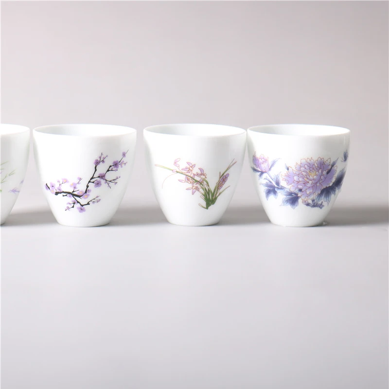 Color-Changing Small Tea Cup, Tea Bowl, Ceramic Mutton, Jade Master, Single Tea Cup, White Porcelain, Kung Fu Tea Set, NO.YZ91
