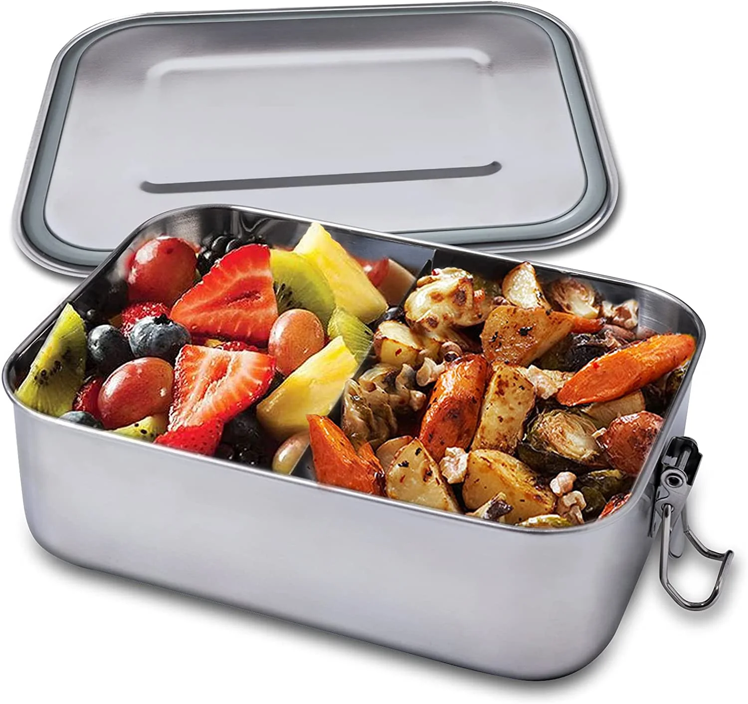 

1200ml Leak-Proof Stainless Steel Lunch Bento Box for Kids Adults 40oz Airtight Hermetic Container for Sandwich, Pasta and Fruit