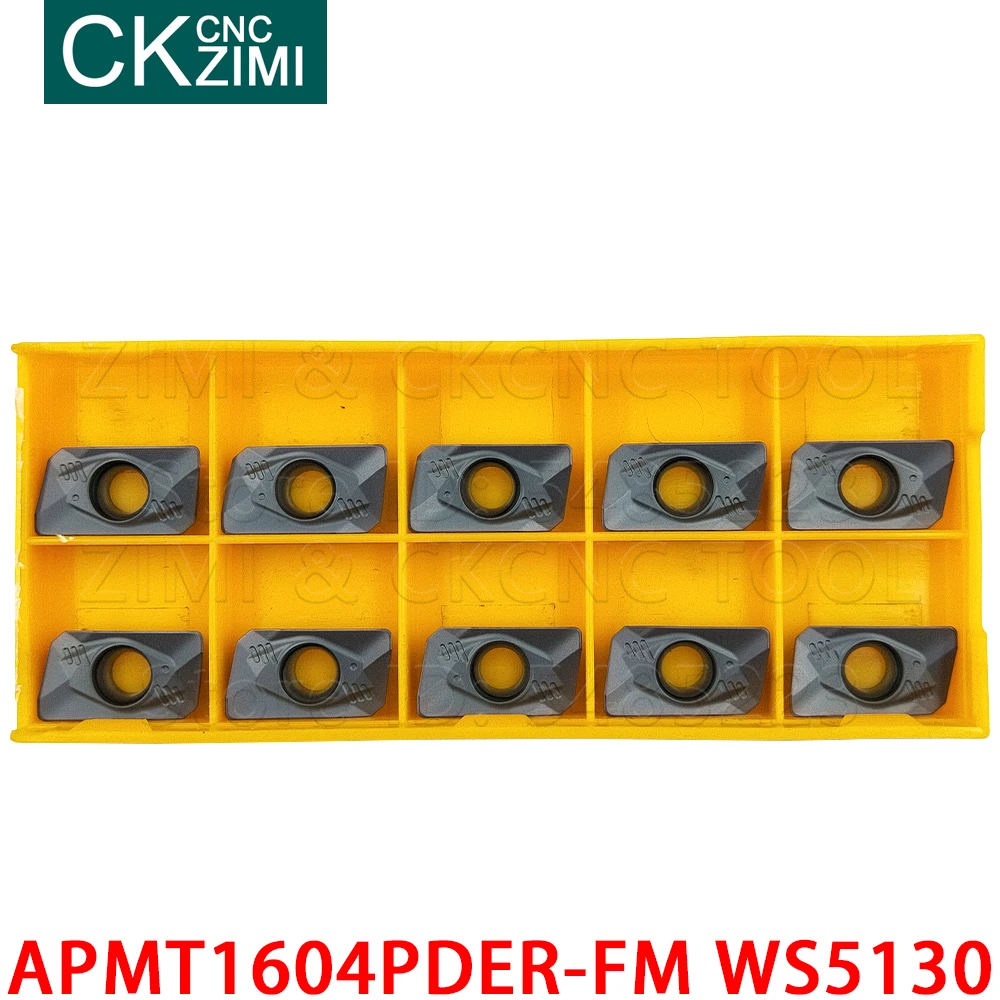 APMT1604PDER-FM WS5130 APMT 1604 PDER FM 카바이드 삽입 밀링 삽입 도구 CNC 금속 선반 절단 도구 스테인레스 스틸