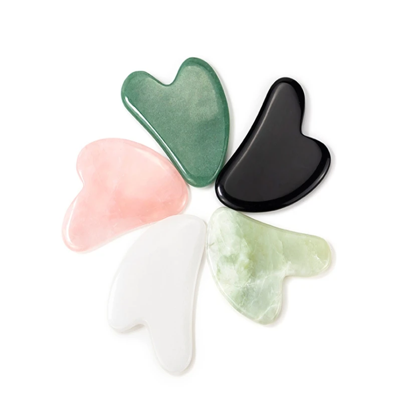 

Rose green white purple Quartz Jade Guasha Board Pink Natural Stone Scraper Gua Sha Tools Face Neck Back Body heath tool