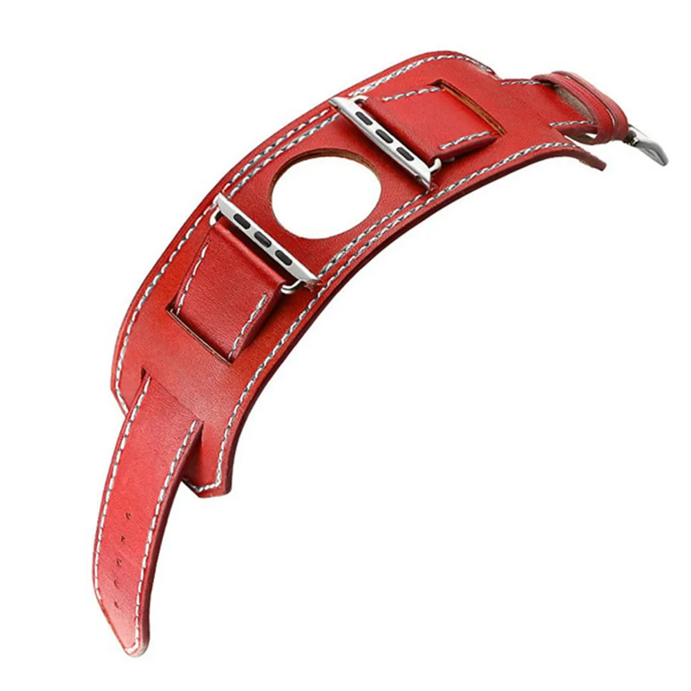 Leather cuff strap For apple watch band 45mm 41mm 44mm 40mm 49mm correa bracelet watchband iwatch series 4 3 5 se 6 7 8 ultra