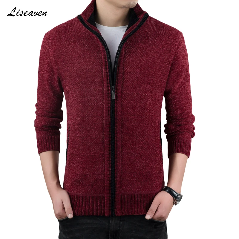 Liseaven Pullover Dicke Warme Für Herren Strickjacke Slim Fit Jumper Strickwaren Warme Herbst Koreanische Stil Casual Kleidung Männer Strickjacken