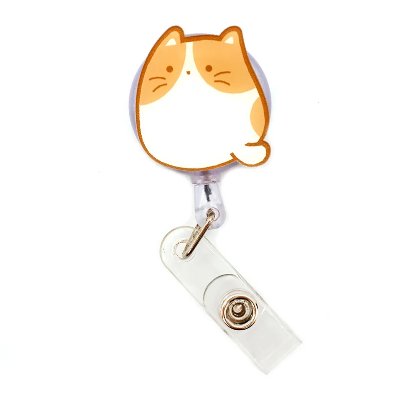 Cute Funny Cat Style Retractable Card Holder Badge Reel Nurse Exhibition Enfermera Girl And Boy Name Card