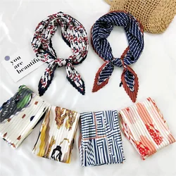 The New 70cm Fold Small Square Scarf Silk Scarf Women's Neck Guard Around the Neck Thin Scarf Sunscreen Gauze Collocation Shirt