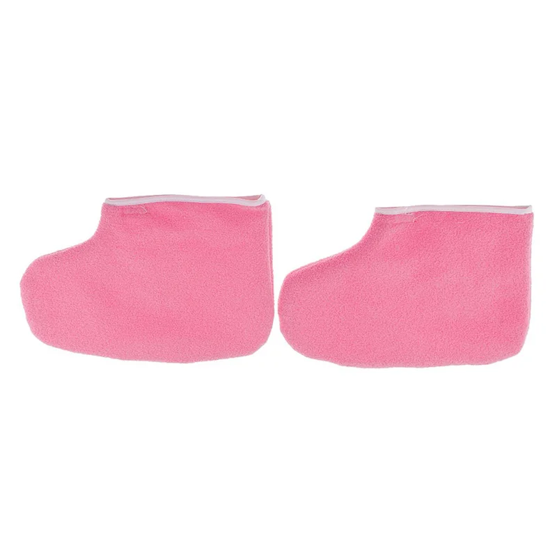 2pcs Paraffin Wax Protection SPA Hand Foot Gloves Boots Warmer Heater Beauty Wax Therapy Foot Cover Pink