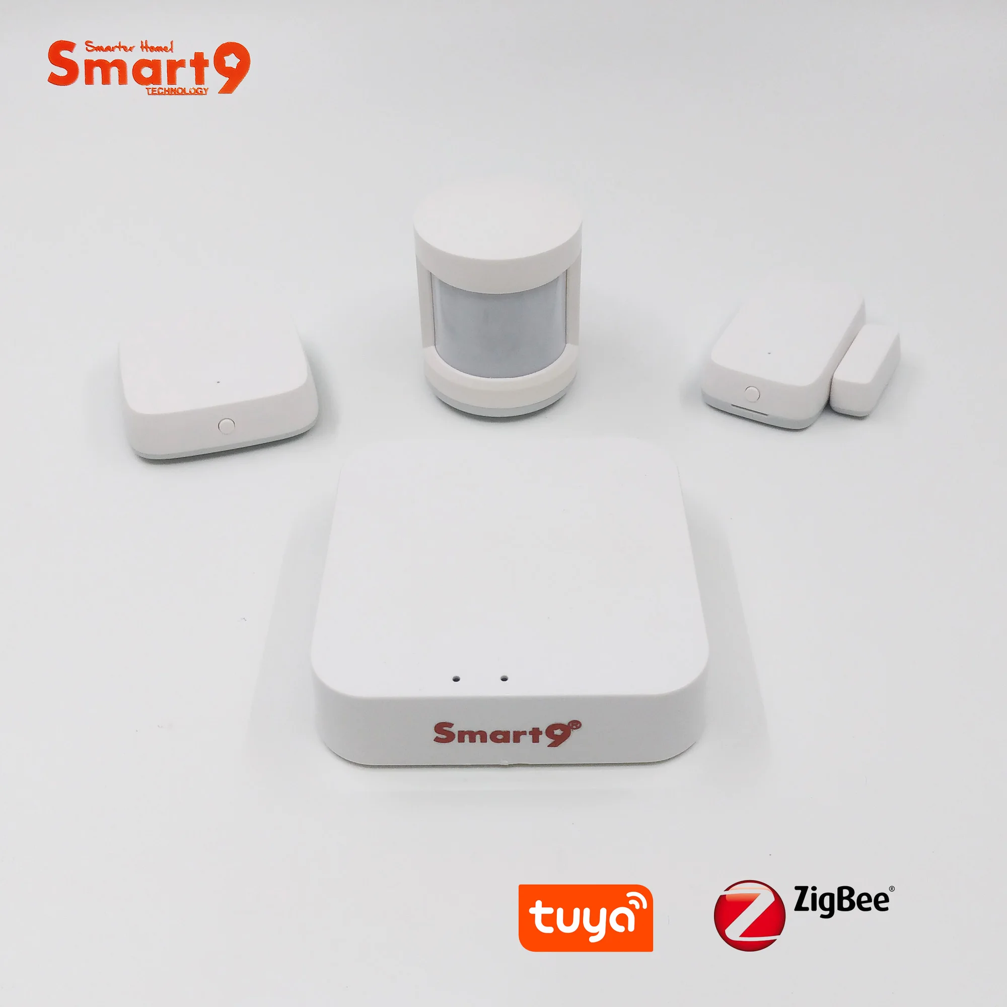 

Smart9 SmartHome Kit-B Mini TuYa ZigBee Hub + PIR + Door + Temperature Sensor, Smart Life App Remote Control, Powered by TuYa