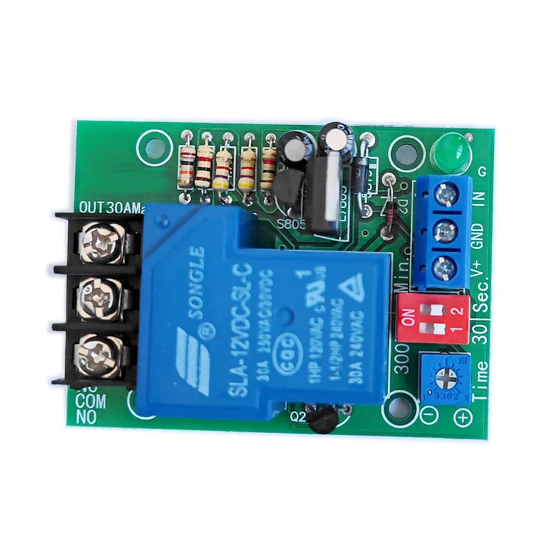 Taidacent Small DC12 24V 30A Adjustable Timer Signal Trigger Delay Relay One Relay Module Delayed Power Off Monitoring Timeout