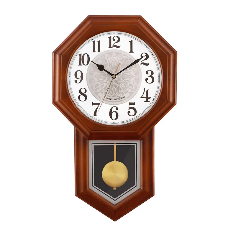 Luxury Large Wall Clock Vintage Wood 3d Pendulum Clock Wall Watch Modern Mechanism Chinese Silent Loft Cuckoo Clock Home Decor