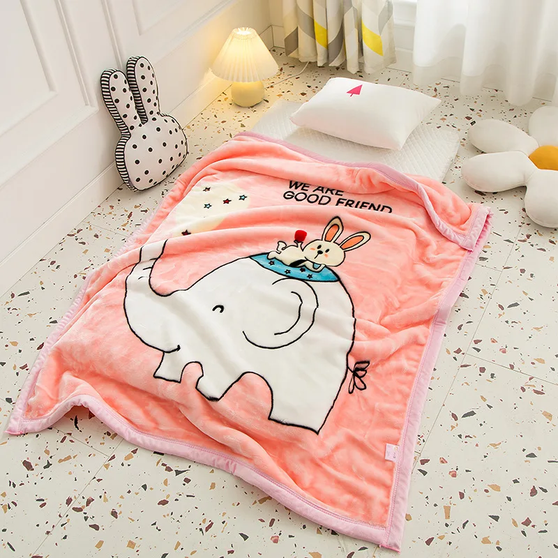 Coral Fleece Weighted Blanket  Kids Bedspread Blanket Cartoon Fleece Throw Blanket Newborn Winter Receiving Blanket 100x130cm