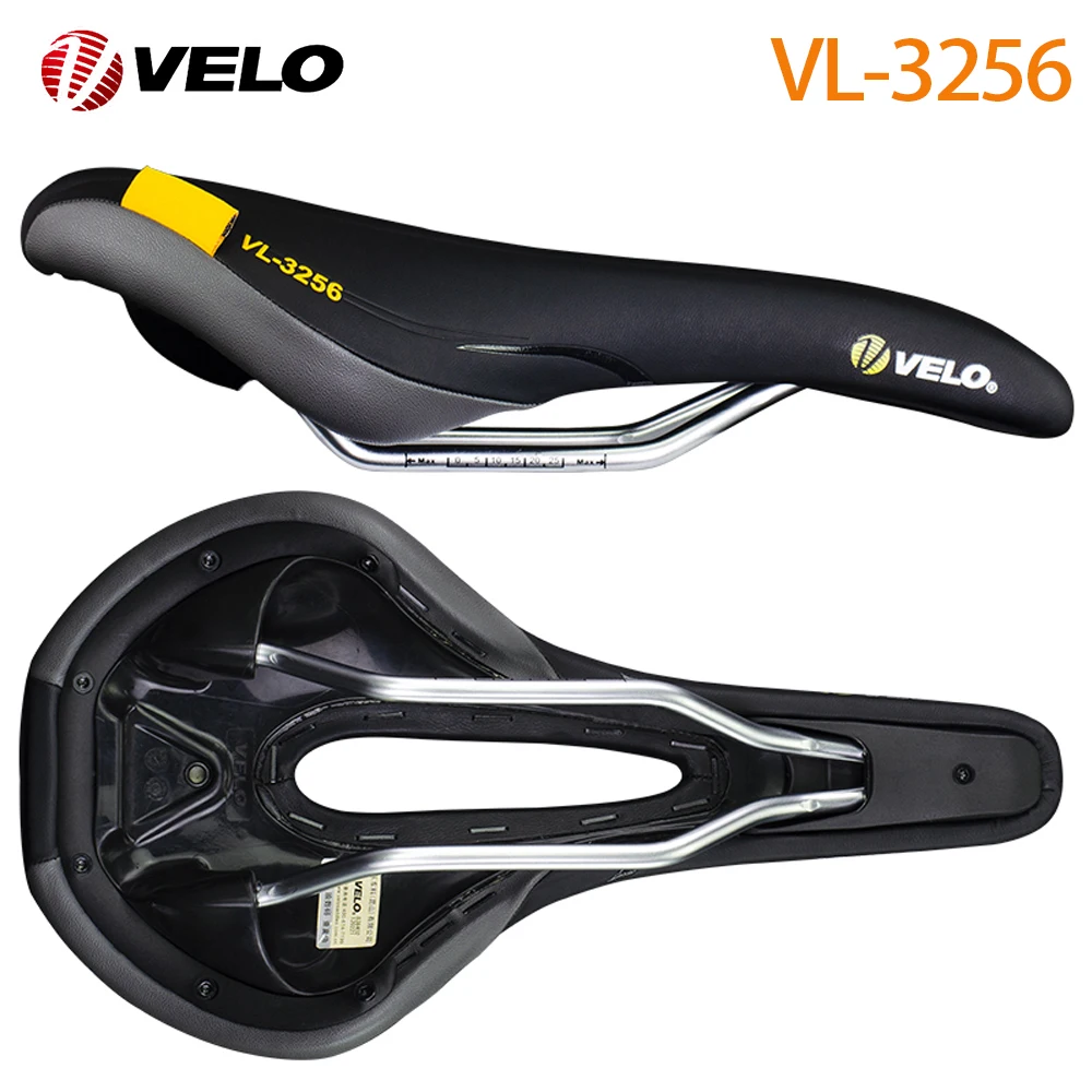 VELO Original VL-3256 PU Comfortable Steel Rail Bicycle Saddle for Road Gravel MTB Off-Road City Touring Bike Cycling Parts