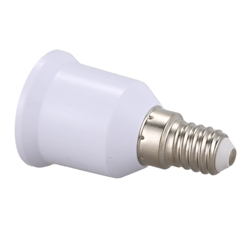 Tornillo de Base adaptador E14, E27, convertidor de enchufe de bombilla LED, blanco, 5 uds.