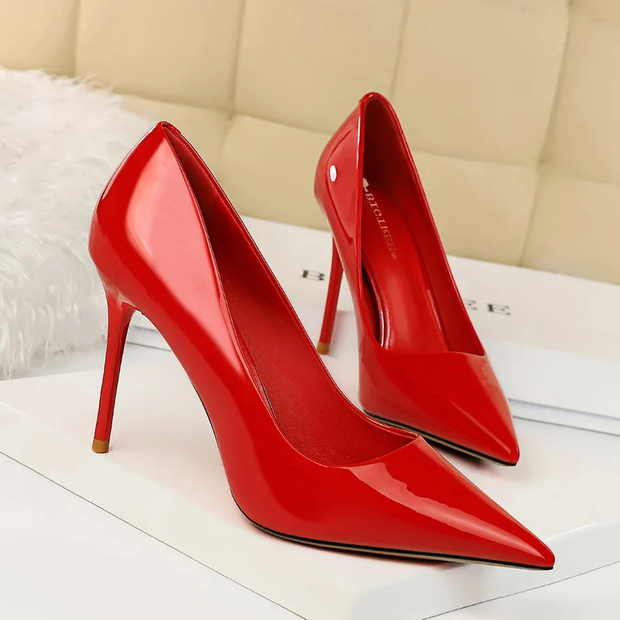 BIGTREE Shoes Fashion Woman Pumps Patent Leather High Heels Stiletto Heels Occupation OL Office Shoes Sexy Heels Plus Size 43 view 5