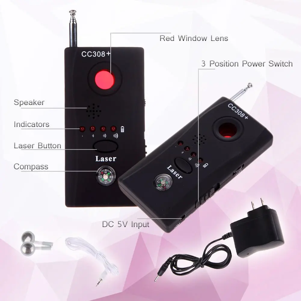 Multi-Function Wireless Camera Lens Signal Detector CC308+ Radio Wave Signal Detect Camera Full-range WiFi RF GSM Devices Finder