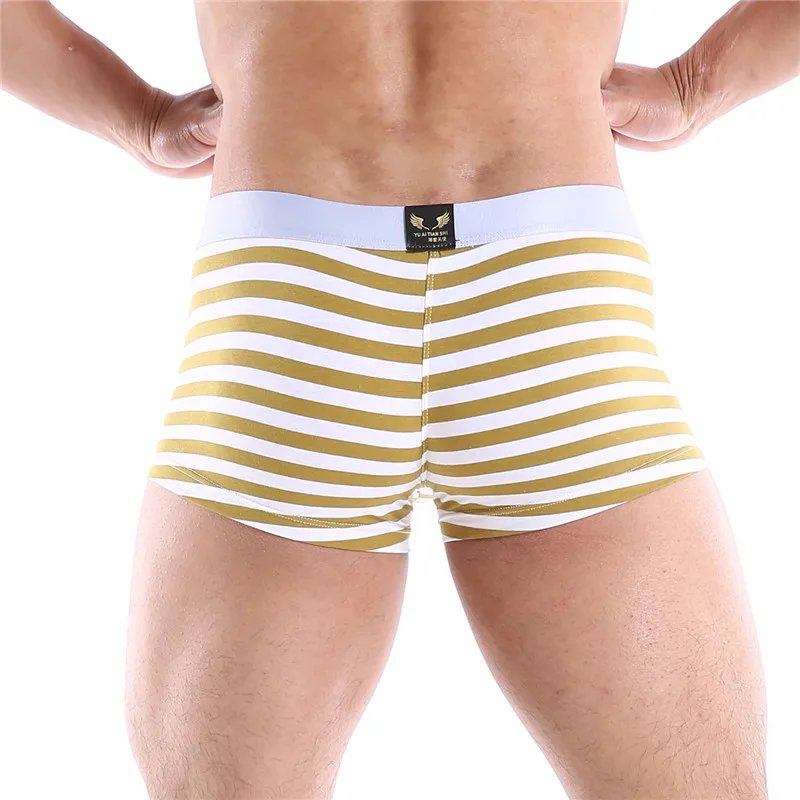 Male Panties Cotton Men\'s Underwear Boxers Breathable Mens Underpants Sexy Striped Cuecas Trunks  Low Waist Shorts Men Boxer