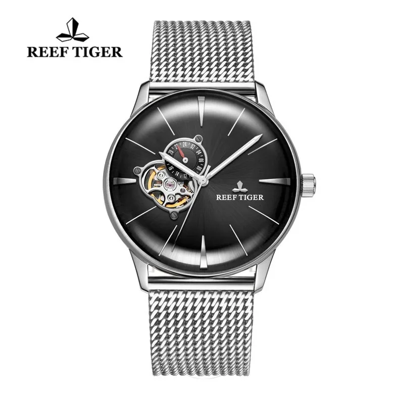 Reef Tiger/RT Luxury Designer Watches Automatic Mechanical Watch Men Steel Bracelet Watch Waterproof Watch Reloj Hombre