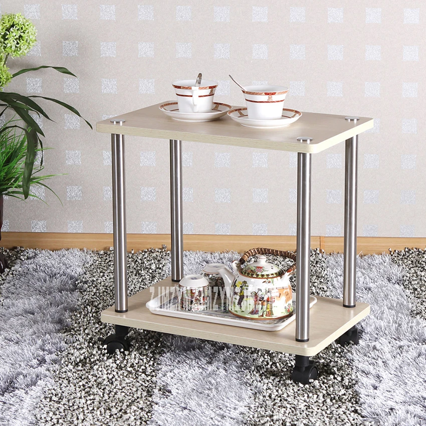 2 layers Removable Small Table Coffee Table Simple Living Room Can brake Tea Table Side Rectangular Table 45*30*46cm