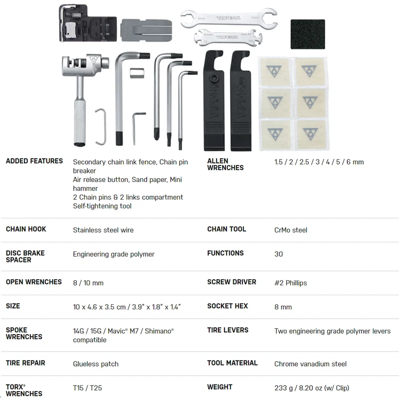 Topeak TT2543 Multi Repairing Tool Set survival GEAR BOX Bicycle Cycling Portable Tool  MTB Road Bike Wrench Kits Bicicleta