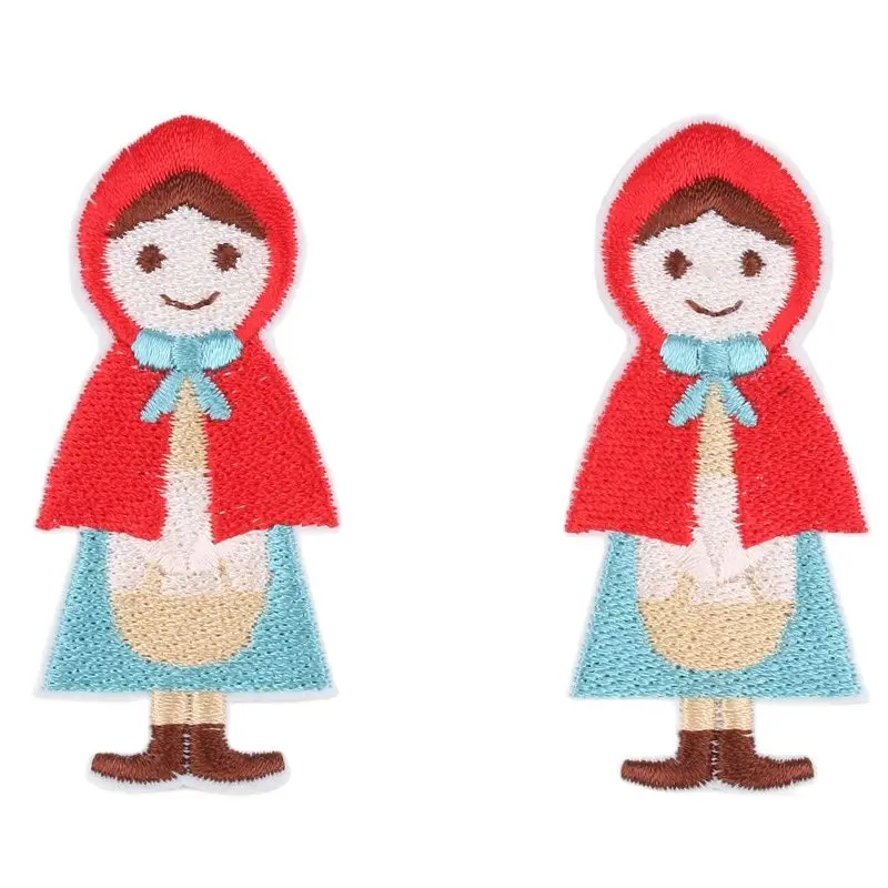 10 pz/lotto Cute Little Girl Patch Iron On Sew On Autoadesivi Del Fumetto per Abbigliamento di Riparazione FAI DA TE del Tessuto Appliques Fatti A