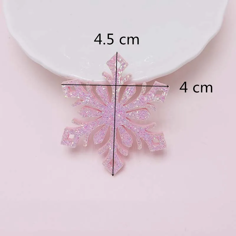 Glitter Christmas Decoration Snowflakes Felt Sewing Accessories Patch Hairpin Material Pendant DIY Handwork Craft Supplies10 Pcs