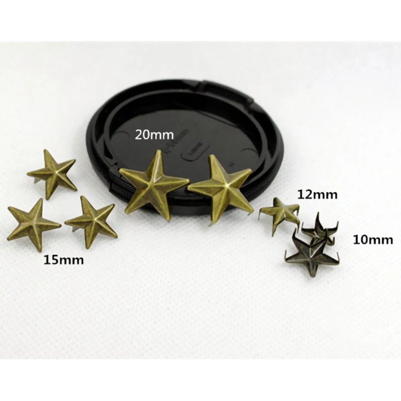 10-27mm Gold/Silver/Bronze/Metal Star Garment Rivets Nailhead Claws Stud Hat Bag Shoe Jeans Leather Craft Clothes Accessories