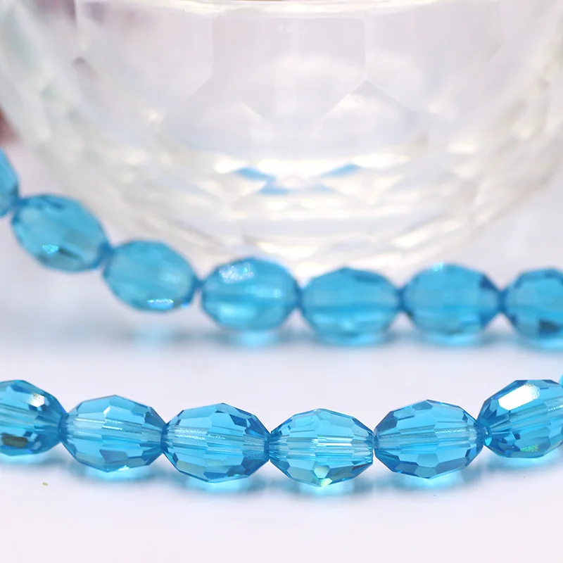 Glass Rice Beads Oval 4x6mm 6x8mm 8x11mm Crystal Faceted Loose Olive Beads For DIY Making Bracelet Wholesale In Bulk