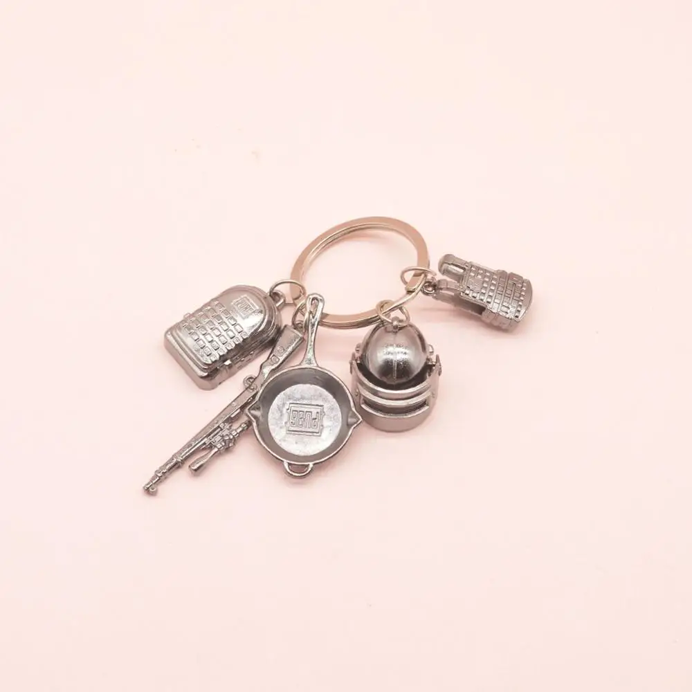 Pubg keychain playerunknownRuntingバックパックアーマーズマスクヘルメット用98kフレアガンキーリングキーチェーンリングアーミージュエリーwh