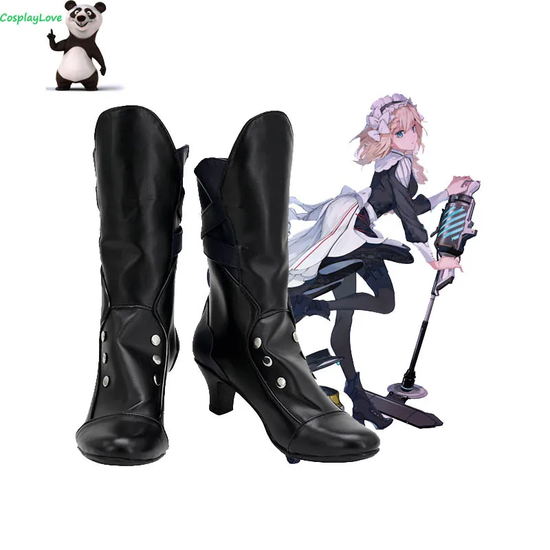 CosplayLove Girls' Frontline G36 Black Cosplay Shoes Long Boots Leather Custom Hand Made For Halloween